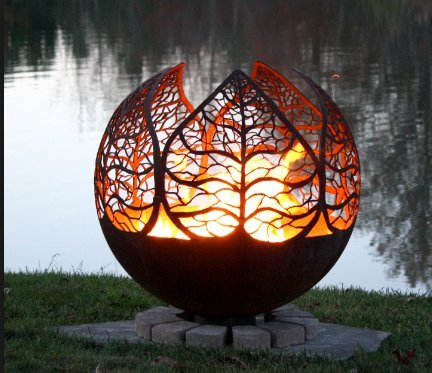 Wood burning Outdoor treasures Metal Firepit